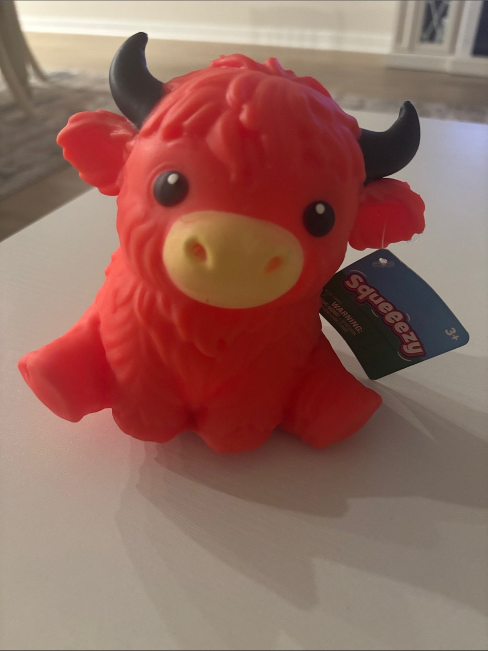 Squeezy Red Highland Cow Plush Squeeze Toy - Soft Sensory Plush